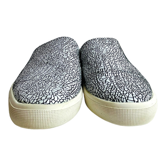 🍀LOGO Lori Goldstein Women's Black White Crackle Print Slip On Loafers Size 7 M - Picture 5 of 9
